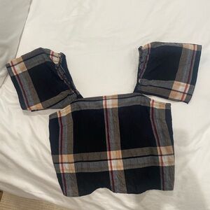 Club Monaco Cotton plaid top